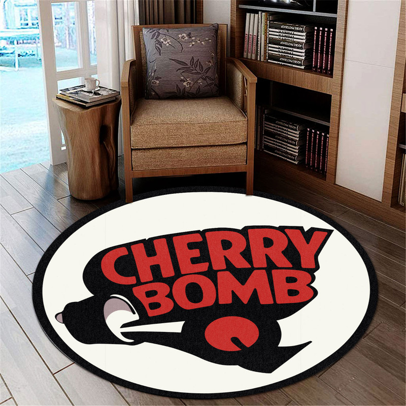 Cherry Bomb Exhaust Round Area Rug 2