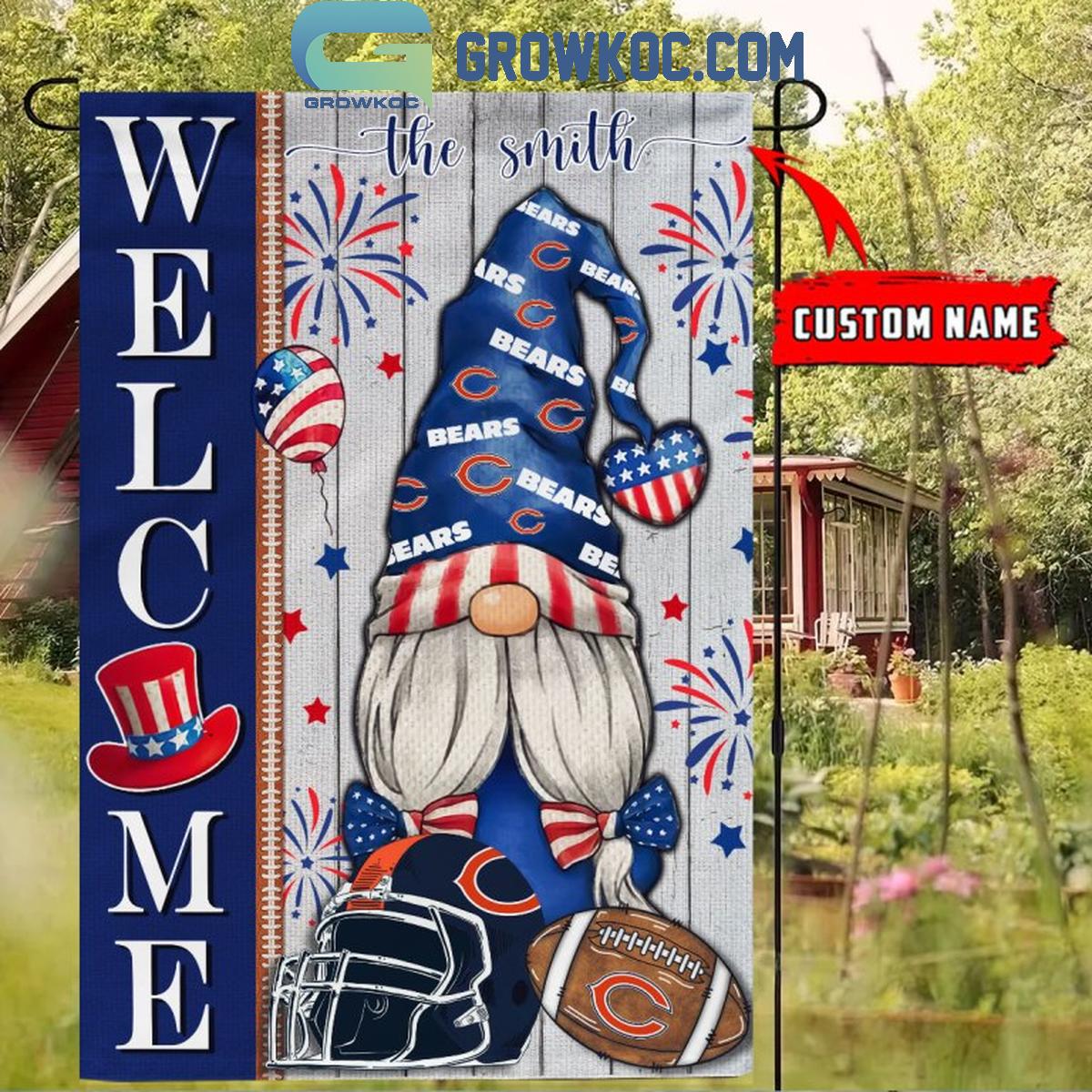 Chicago Bears Football Welcome 4th Of July Personalized Garden Flag 1 fZTJY