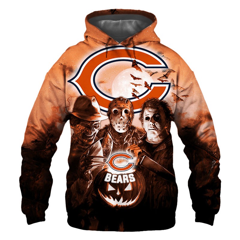 Chicago Bears Hoodie 3D Halloween Horror Night Gift for Fans 0