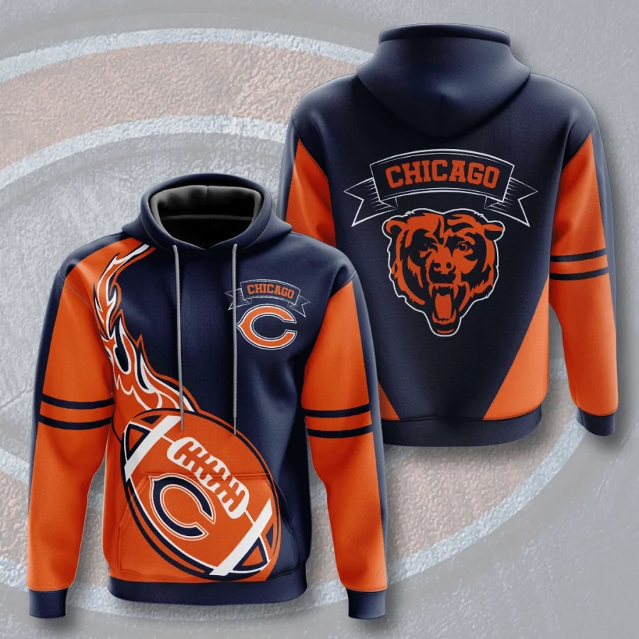 Chicago Bears Hoodie Flame Balls Graphic Gift for Fans 0