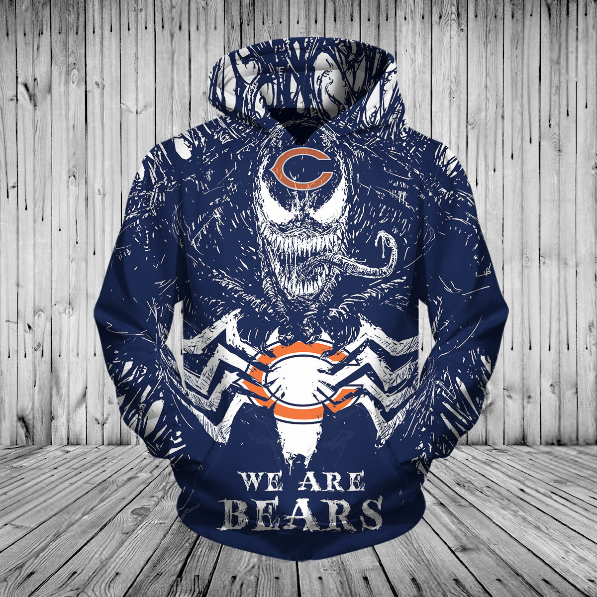 Chicago Bears Hoodie Mens Venom Pullover Hoodies Gifts for Fans 0