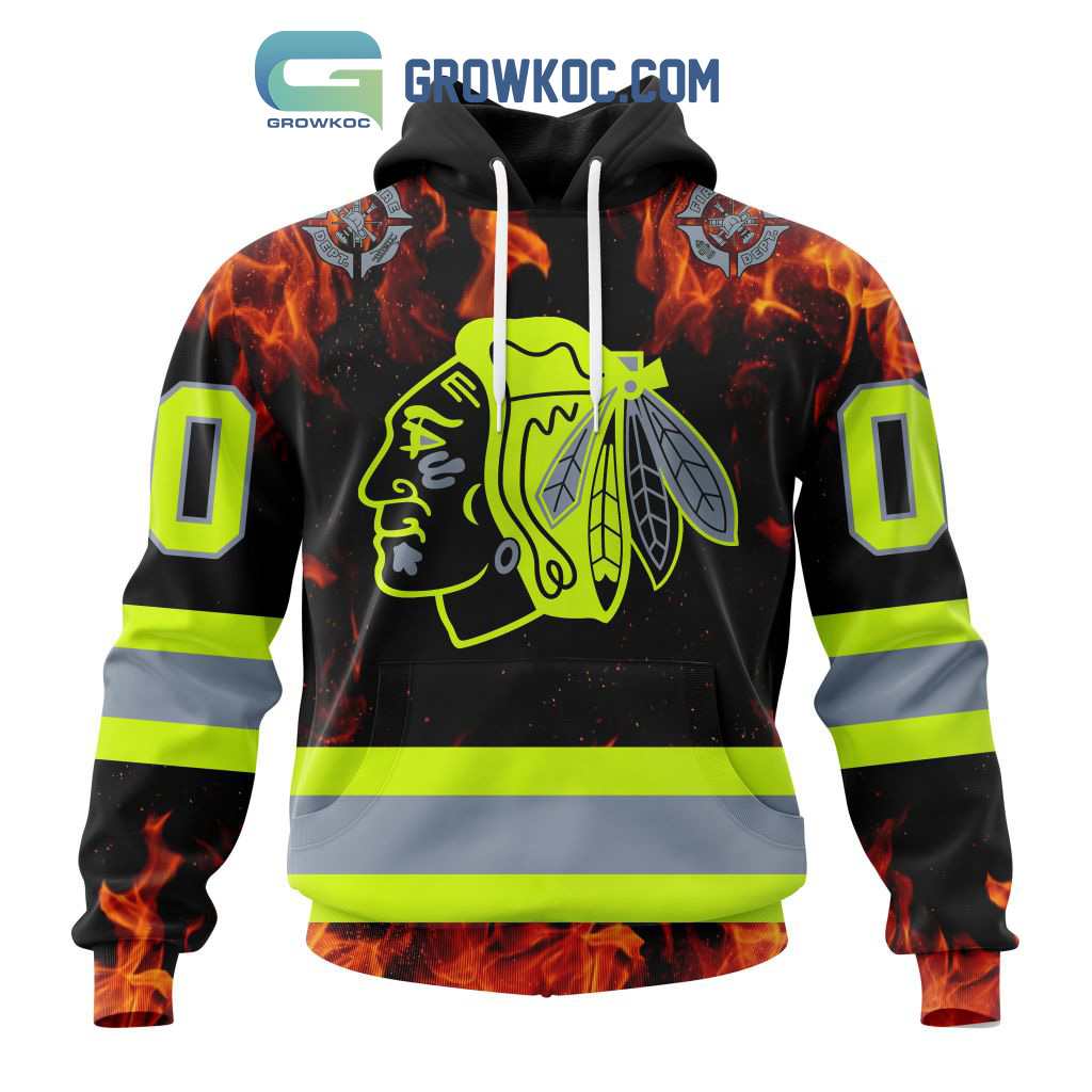 Chicago Blackhawks Honoring Firefighters Hoodie Shirts2B1 mSFQP