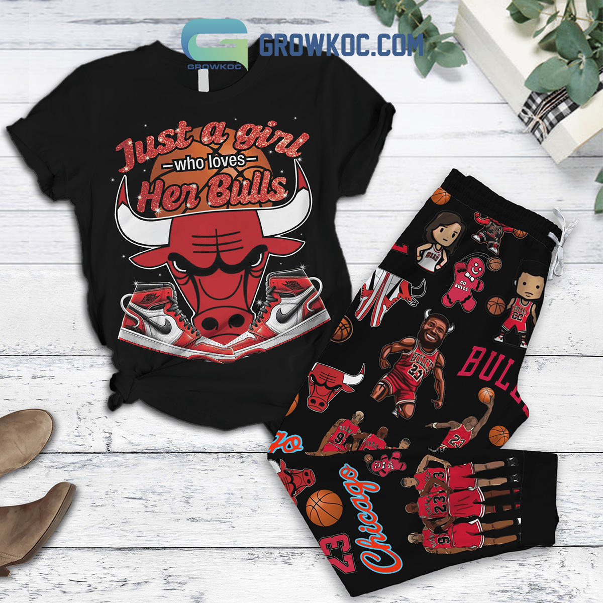 Chicago Bulls Girl Loves Her Bulls Fleece Pajamas Set2B1 UUgDJ