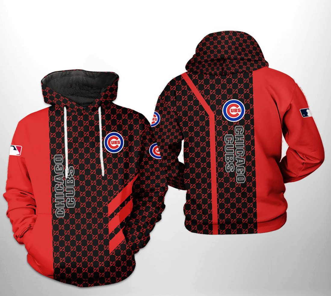 Chicago Cubs MLB Zipper Hoodie with All Over Print Design 0