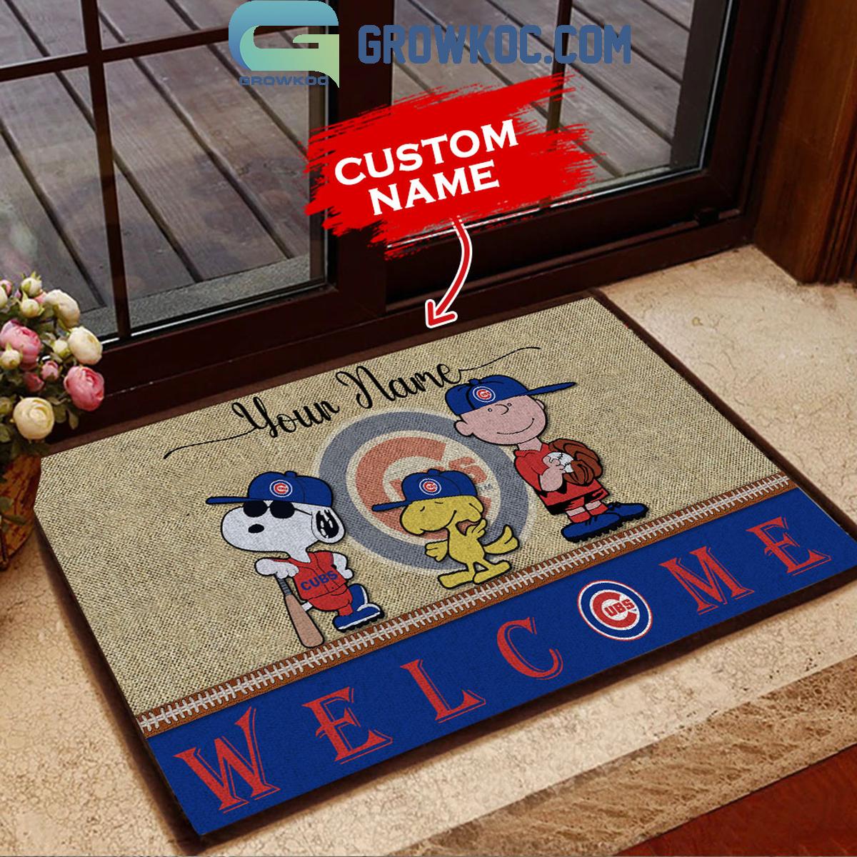 Chicago Cubs Snoopy Personalized Fan Doormats 1 8I129