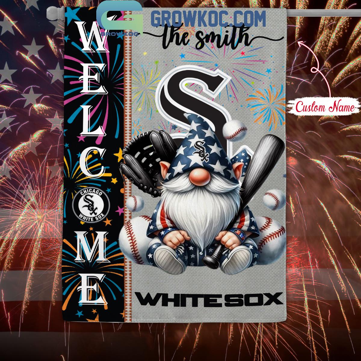 Chicago White Sox Happy 4th Of July Patriot Personalized Garden Flag 1 GRkhH