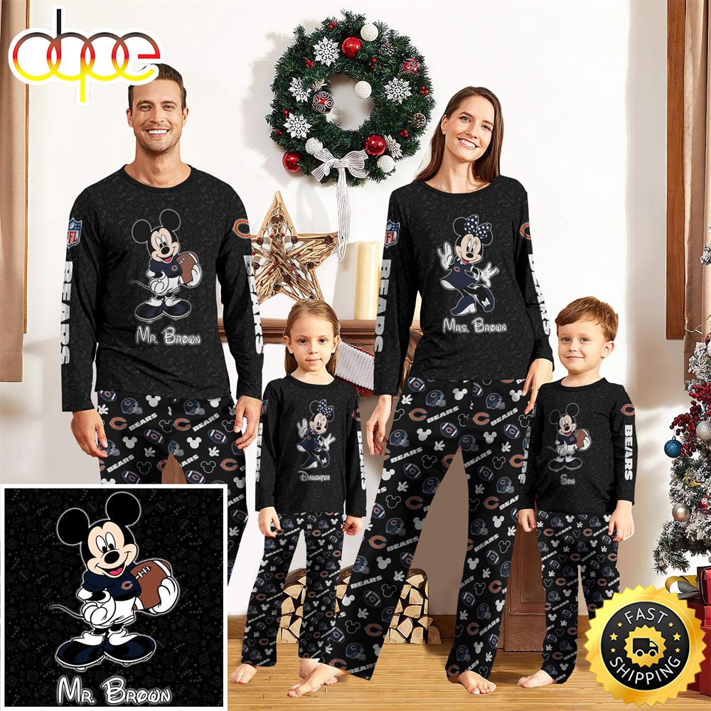 Chicago Bears Sport And Disney Uniform Pajamas Mickey Mouse NFL Gifts For Kids Pajamas h5sqvw