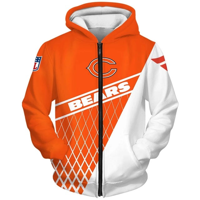 Chicago Bears Zip Up Hoodies 3D Long Sleeve 2 1000x