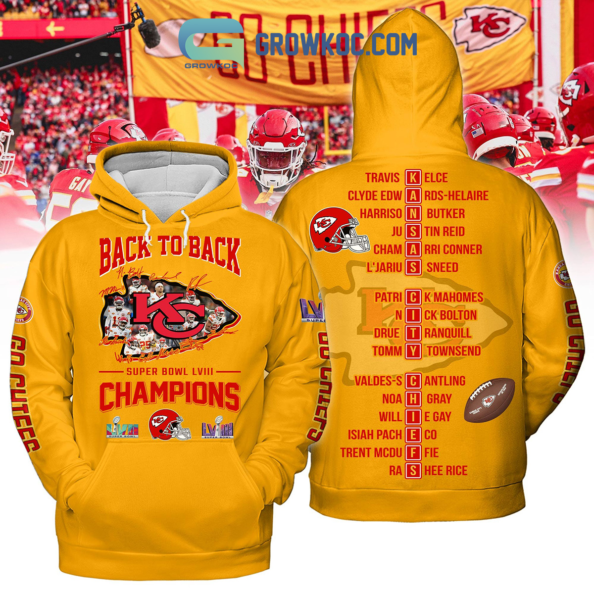 Chiefs Back To Back Super Bowl Champions Gold Design Hoodie T Shirt2B1 16RH6