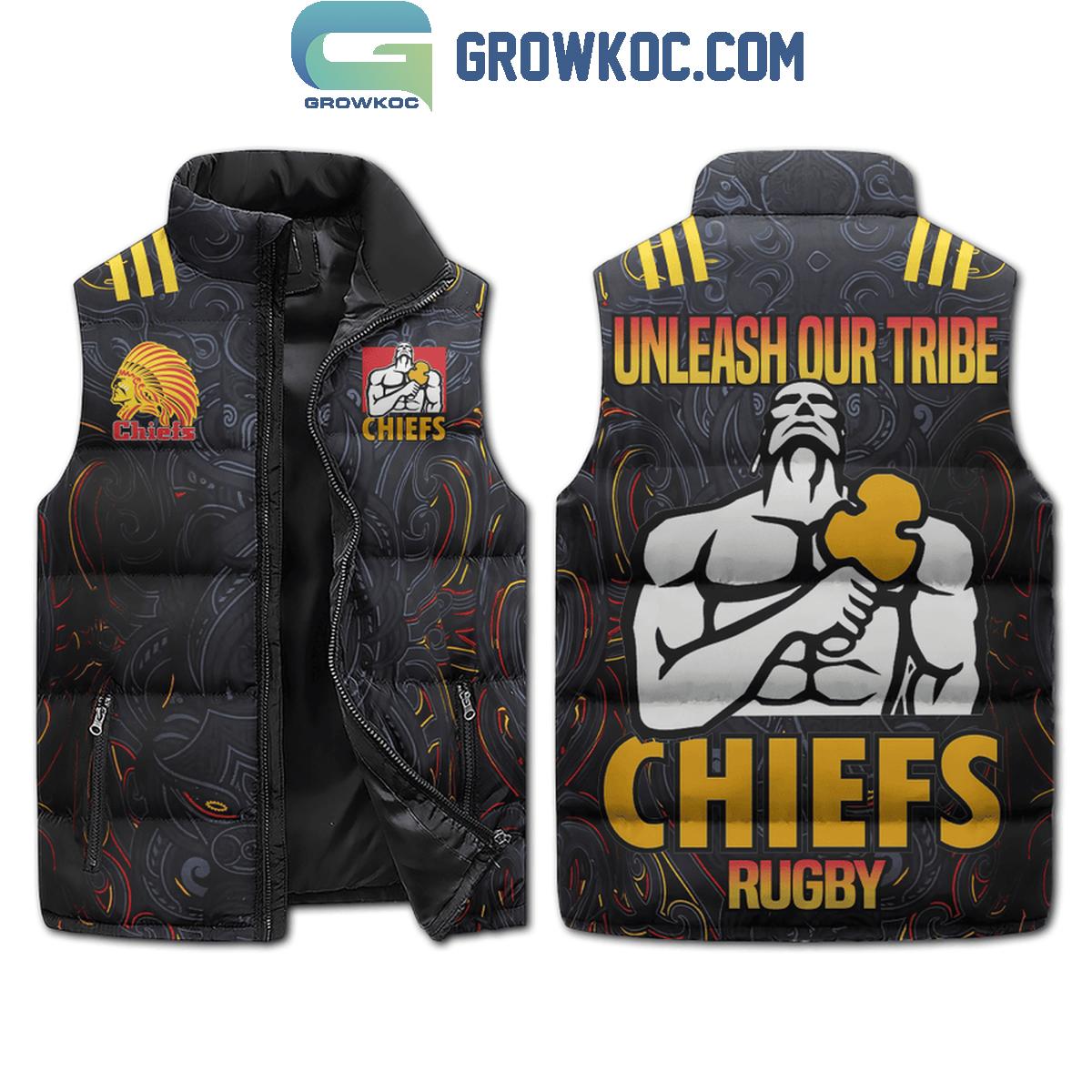 Chiefs Rugby Union Team Unleash Our Tribe Sleeveless Puffer Jacket 1 yAklf