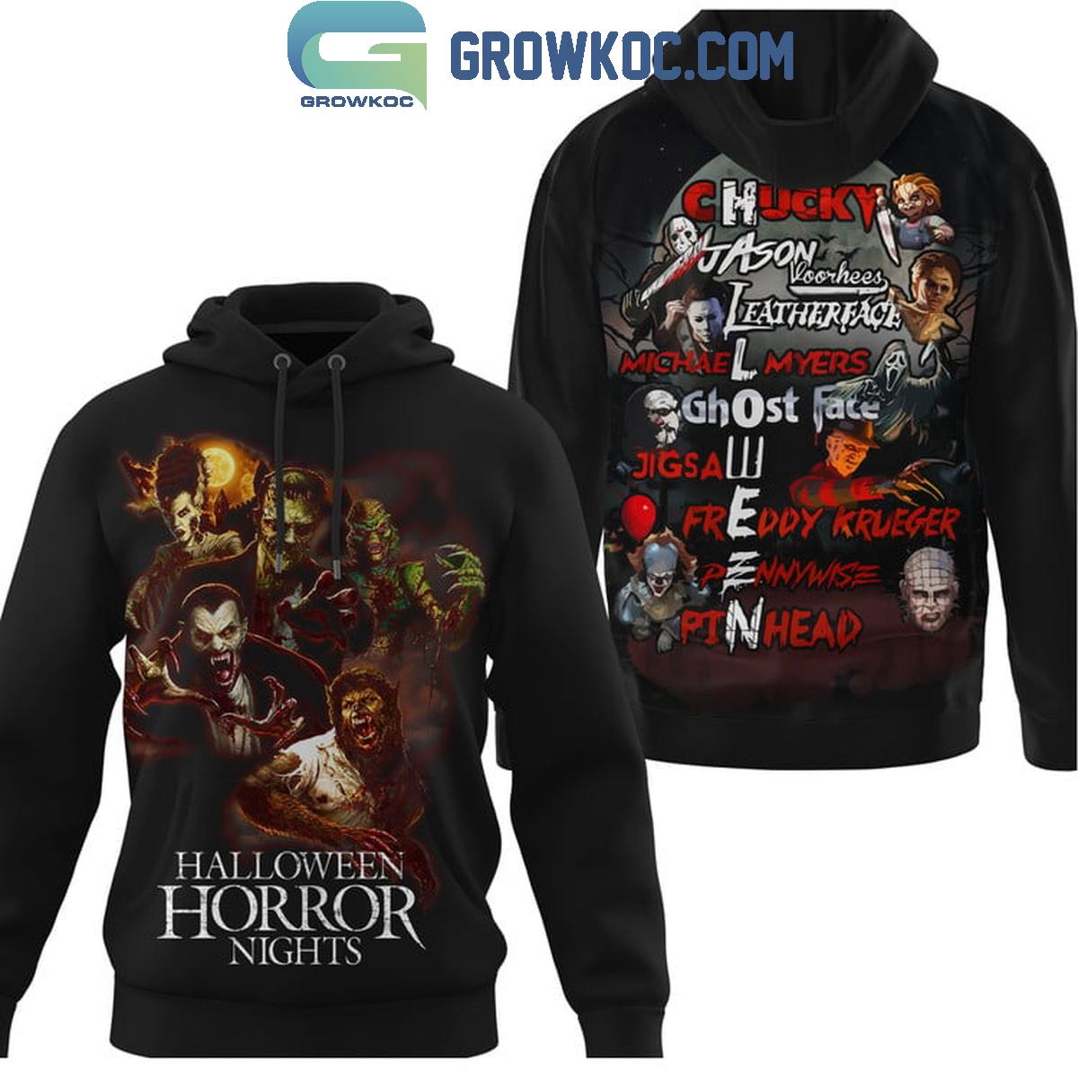 Chucky Michael Myers Pinhead Halloween Horror Nights Hoodie T Shirt 1 HZPuk