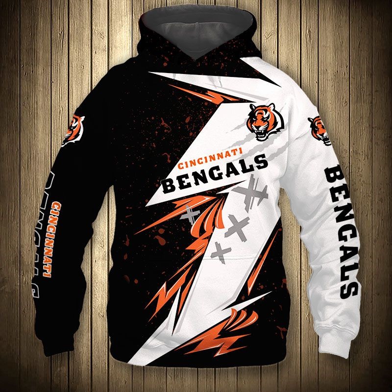 Cincinnati Bengals All Over Print Zip Hoodie Thunder Graphic Gifts For Fans 0