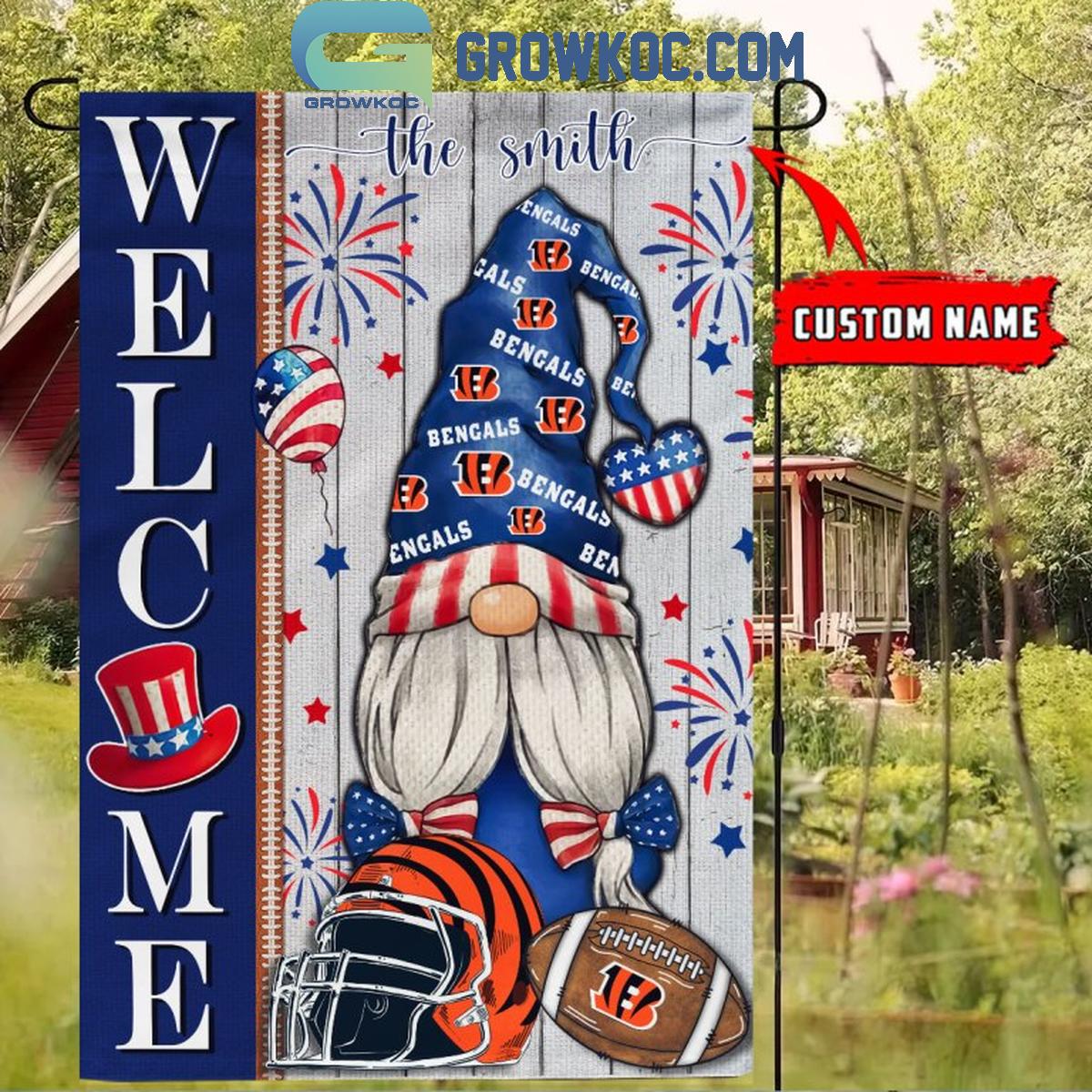 Cincinnati Bengals Football Welcome 4th Of July Personalized Garden Flag 1 nSIC4