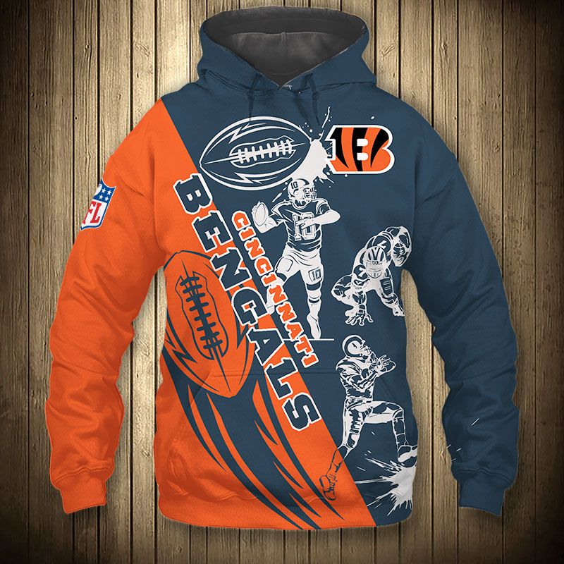 Cincinnati Bengals Hoodie 3D Cartoon Player Cute Zip Hoodie 0