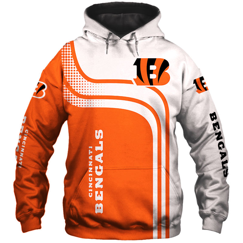 Cincinnati Bengals Hoodie 3D One Way Zip Hoodie 0