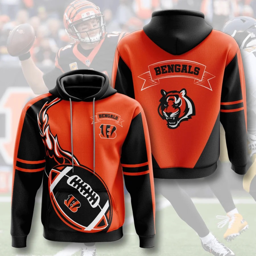 Cincinnati Bengals Hoodie Flame Balls Graphic Gift for Fans 0