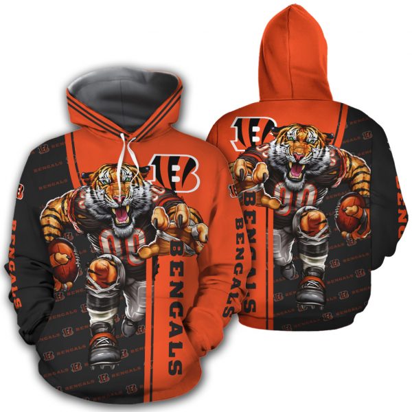 Cincinnati Bengals Hoodies Mascot 3D Ultra Cool Gifts for Fans 0