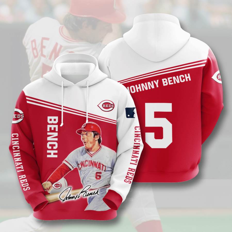 Cincinnati Reds Johnny Bench Usa Baseball Hoodie With All Over Print 0