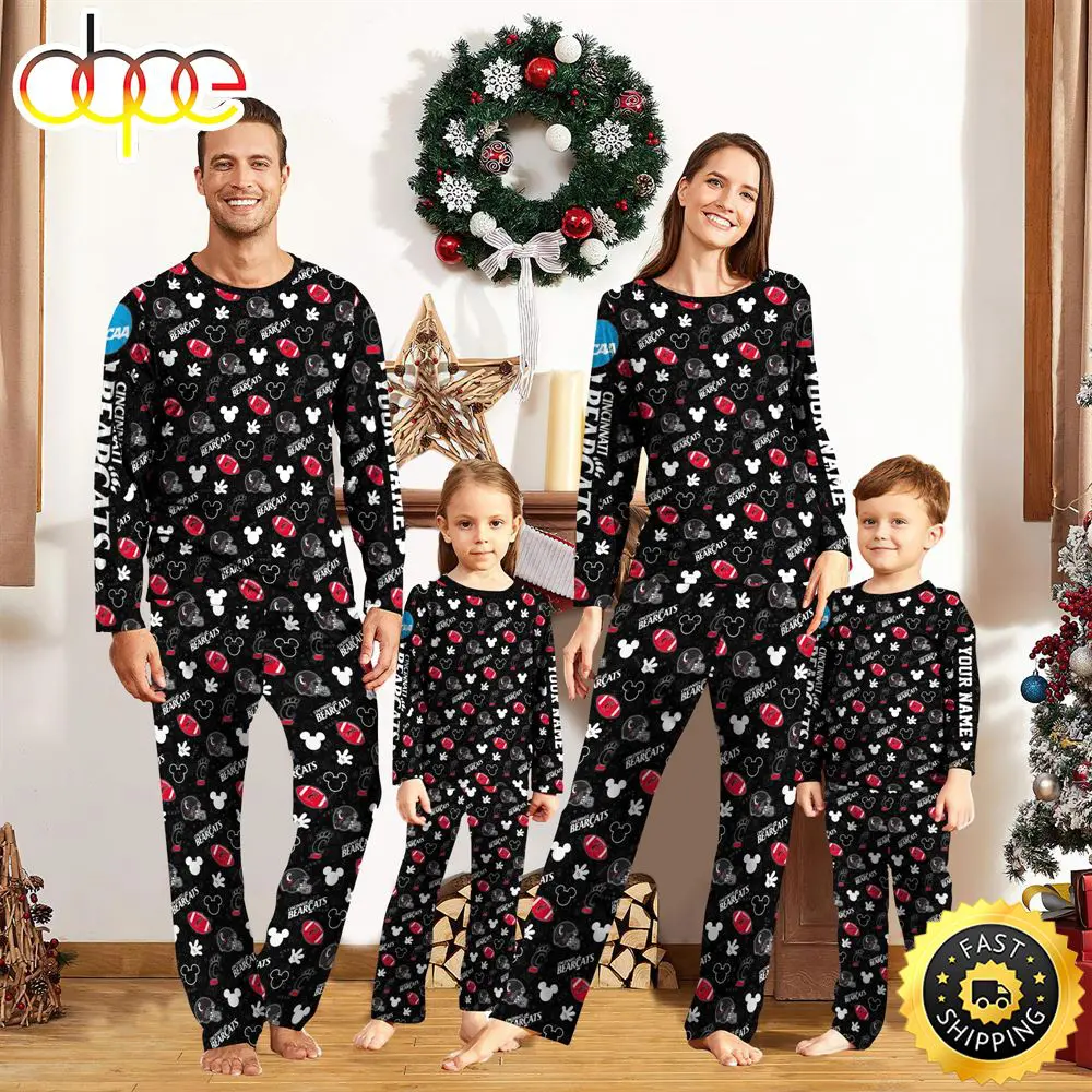 Cincinnati Bearcats NCAA And Mickey Mouse Pajamas Custom Your Name elpg8o