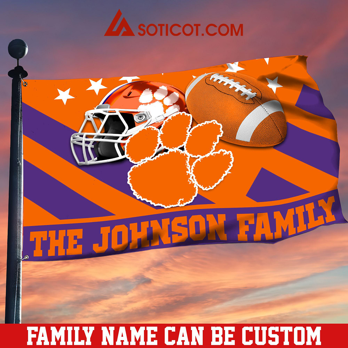 Clemson Tigers Family Name Personalized House Garden Flags2B1 rfIMg