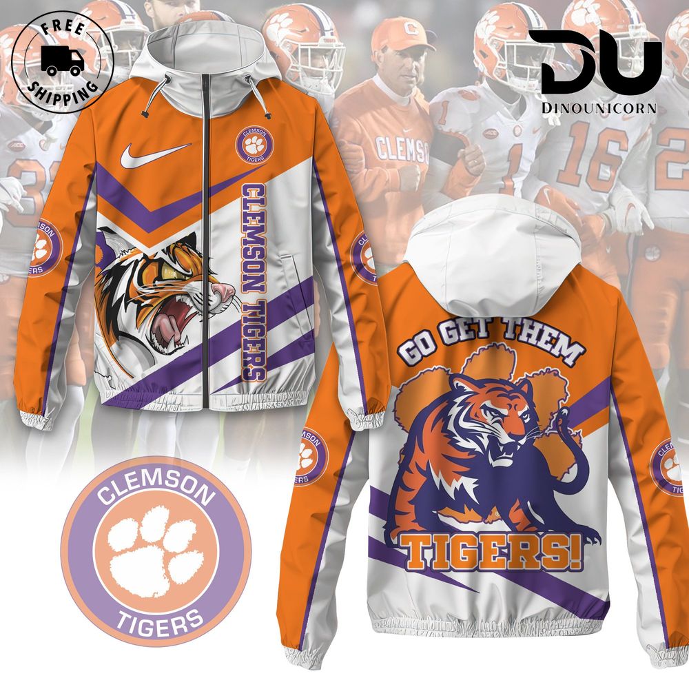 Clemson Tigers Football NCAA Windbreaker Jacket 1