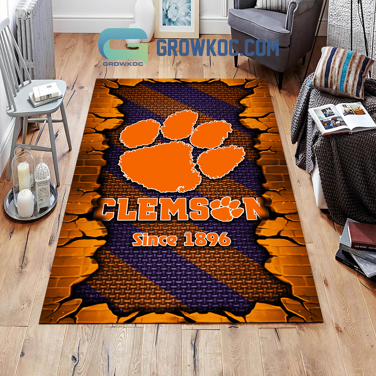 Clemson Tigers Football Team Living Room Rug2B1 uTALX