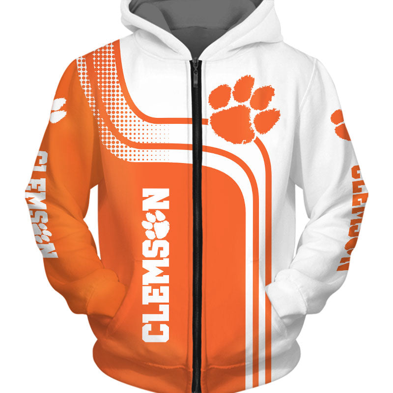 Clemson Tigers Hoodies 3D Pullover Zip Up Hoodies 2 1000x