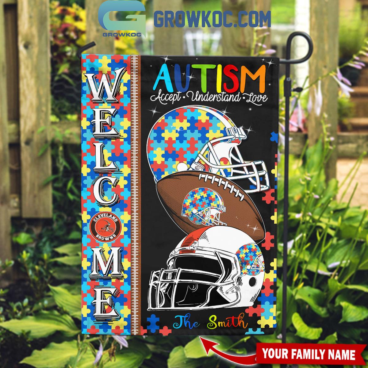 Cleveland Browns Autism Accept Understand Love Personalized Flag 1 09ce0