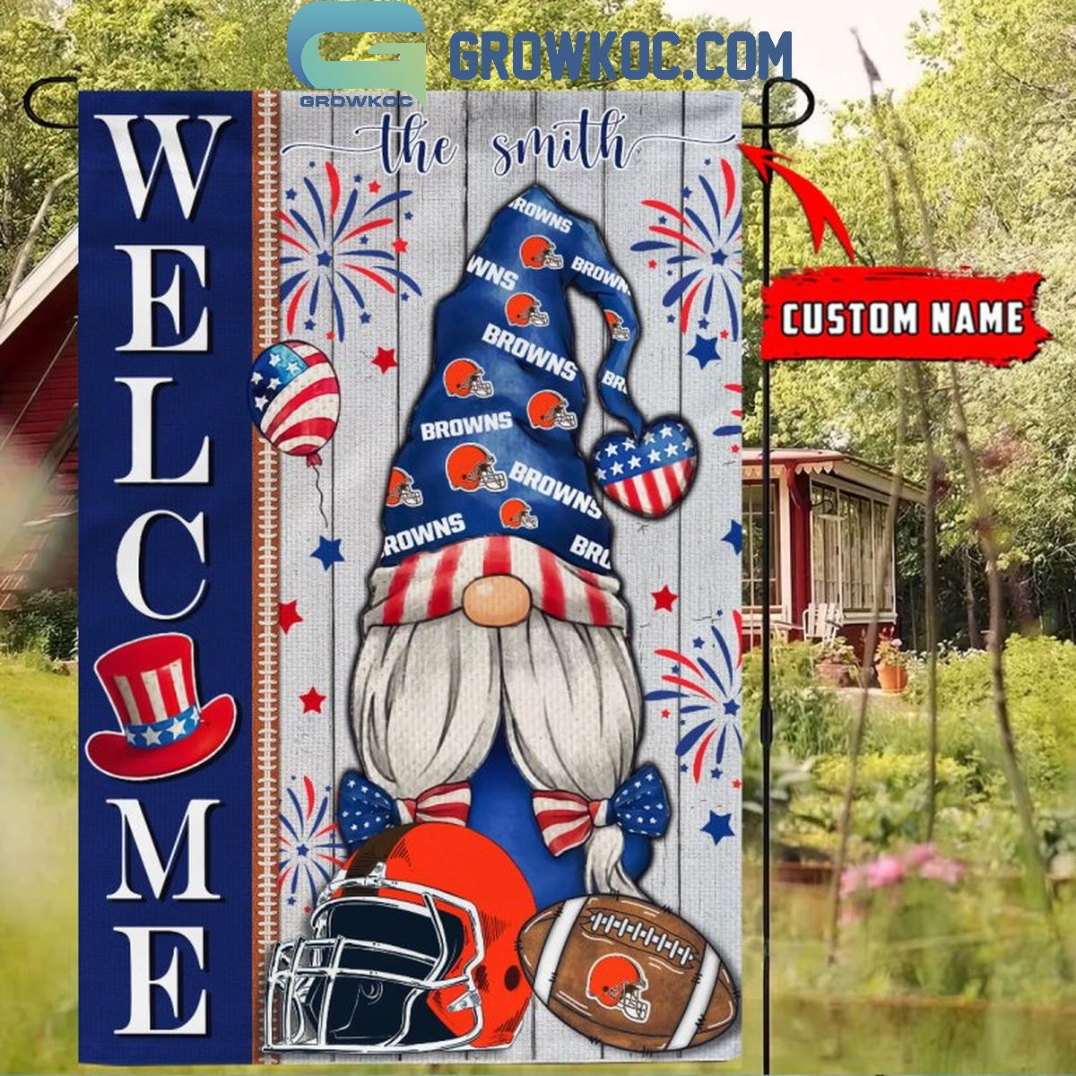 Cleveland Browns Football Welcome 4th Of July Personalized Garden Flag 1 N05pY