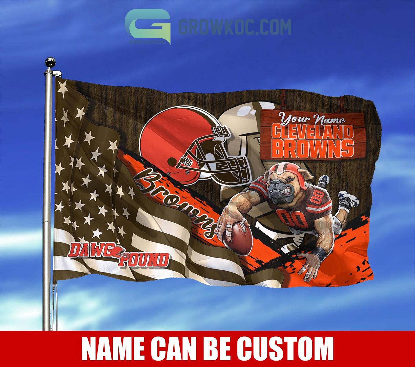 Cleveland Browns NFL Mascot Slogan American House Garden Flag2B1 4CDwQ