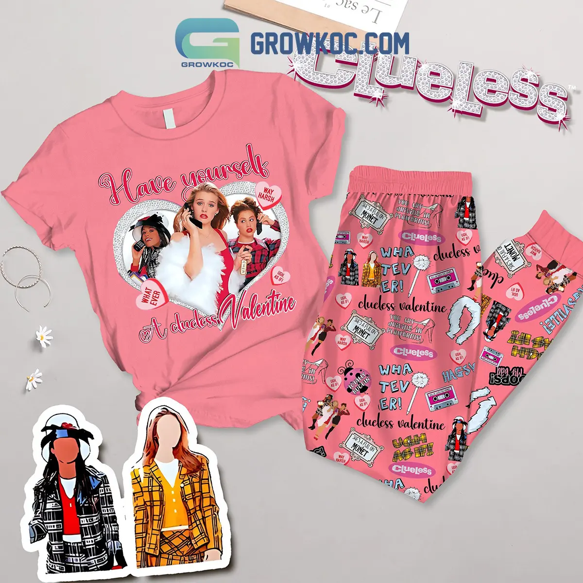 Clueless My Valentine Fleece Pajamas Set2B1 BIIkK