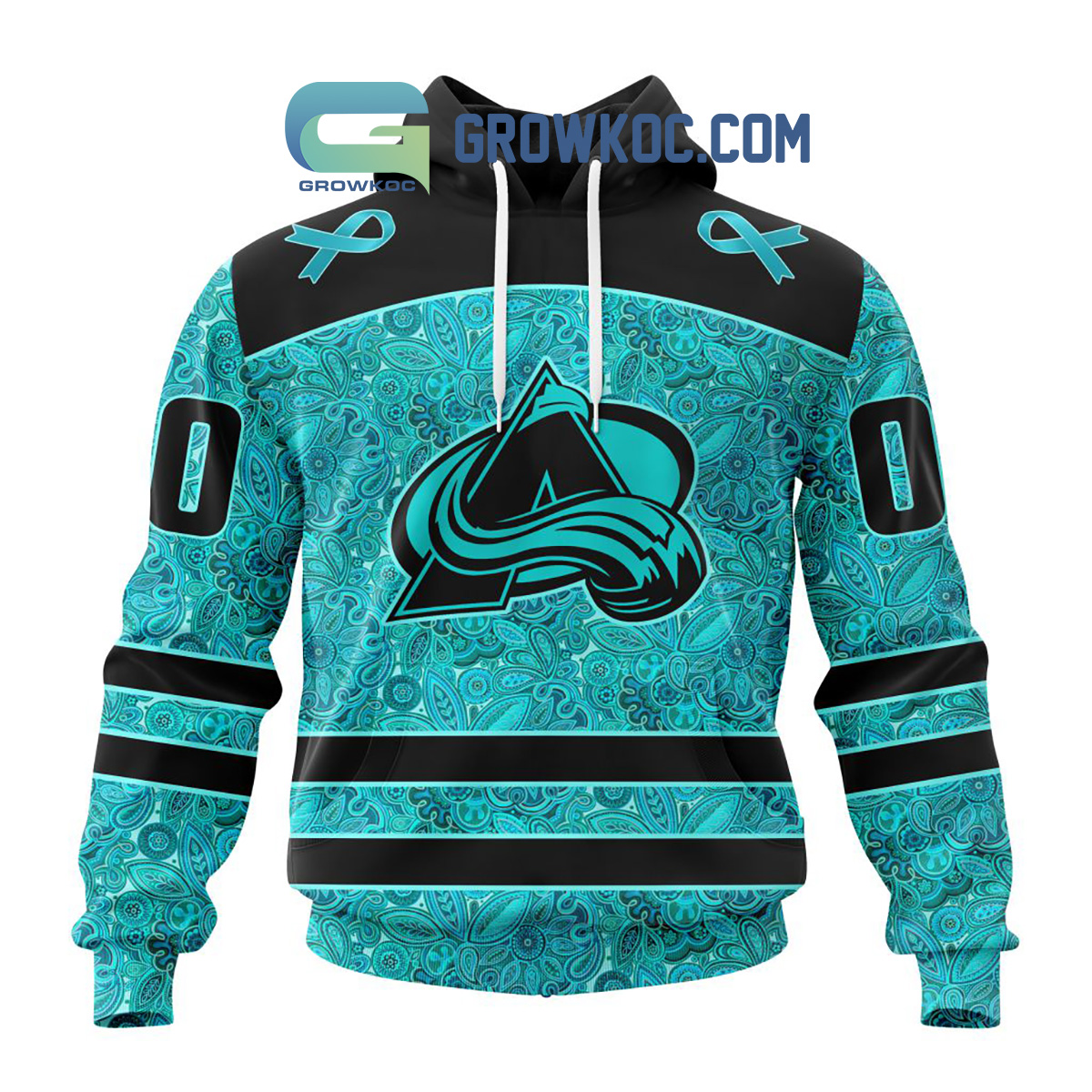 Colorado Avalanche Fight Ovarian Cancer Personalized Hoodie Shirts2B1 uCq8A