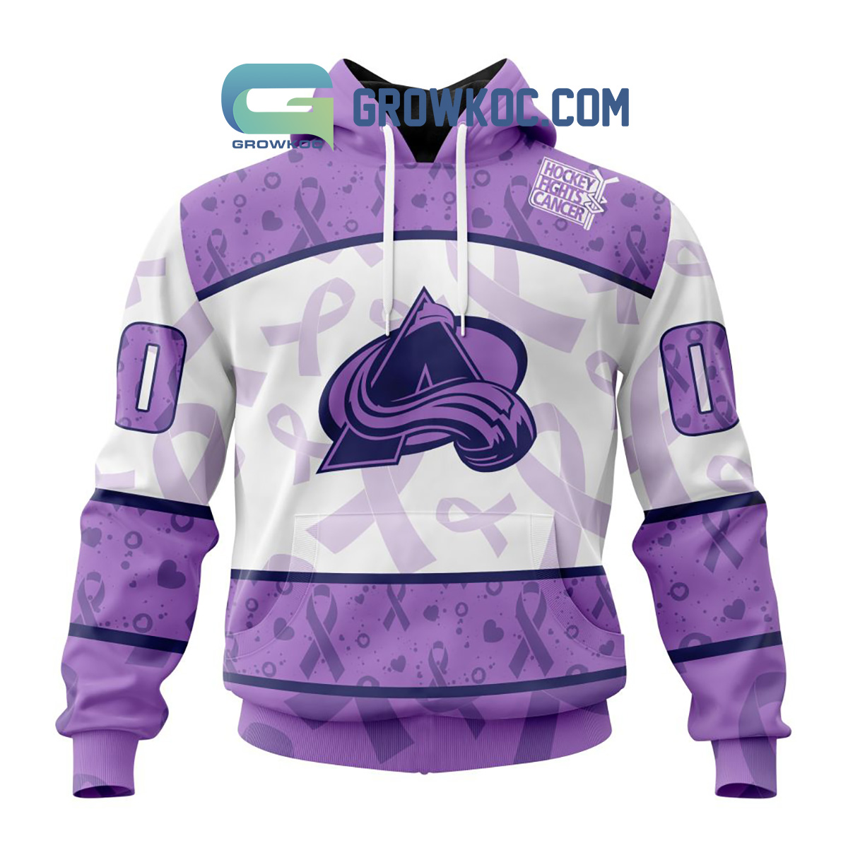 Colorado Avalanche Lavender Fight Cancer Personalized Hoodie Shirts2B1 Ku8K4