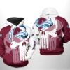 Colorado Avalanche NHL Team Skull All Over Print Hoodie 0