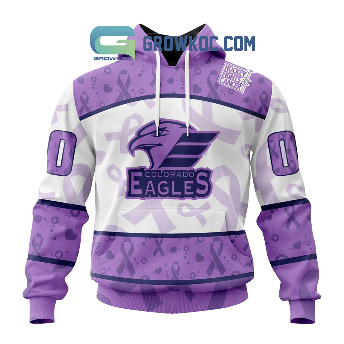 Colorado Eagles Fight Cancer Lavender Personalized Hoodie Shirts2B1 vsyYR