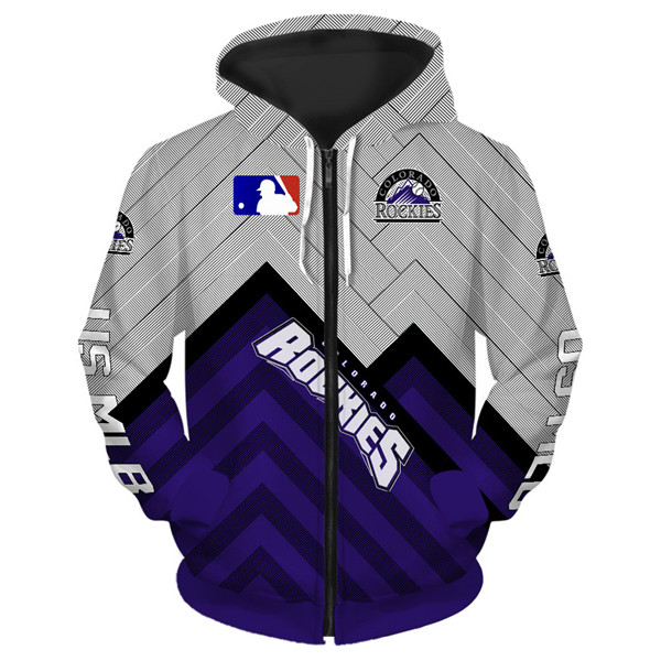 Colorado Rockies Flame Balls 3D Zip Hoodie Gifts For Fans With All Over Print Zip Up Hoodies Men 0