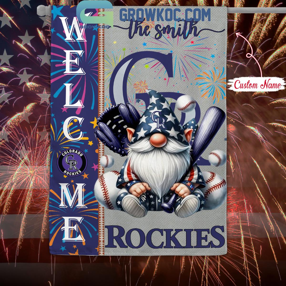 Colorado Rockies Happy 4th Of July Patriot Personalized Garden Flag 1 1bDlu