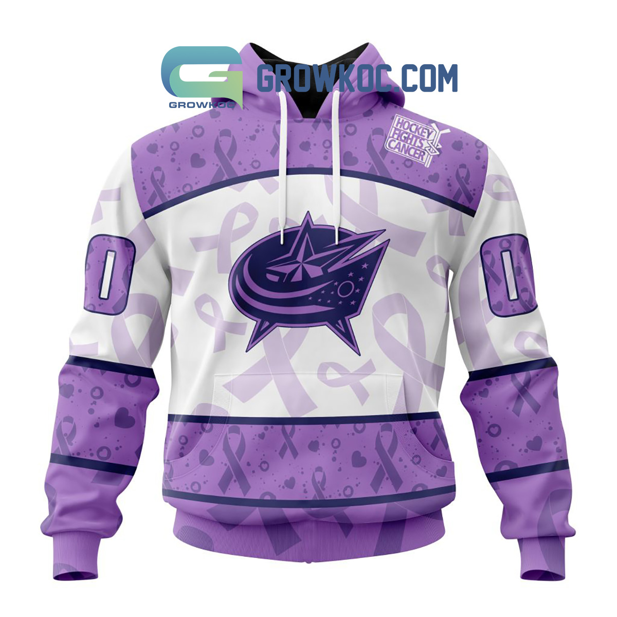 Columbus Blue Jackets Lavender Fight Cancer Personalized Hoodie Shirts2B1 X1aLK