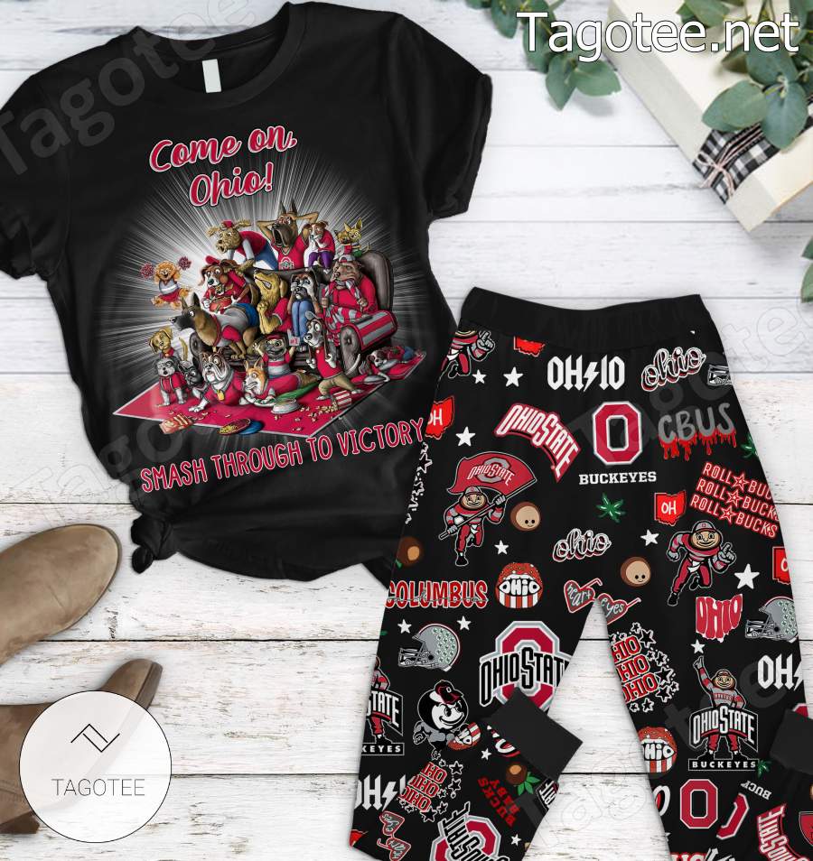 Come On Ohio Smash Through To Victory Pajamas Set