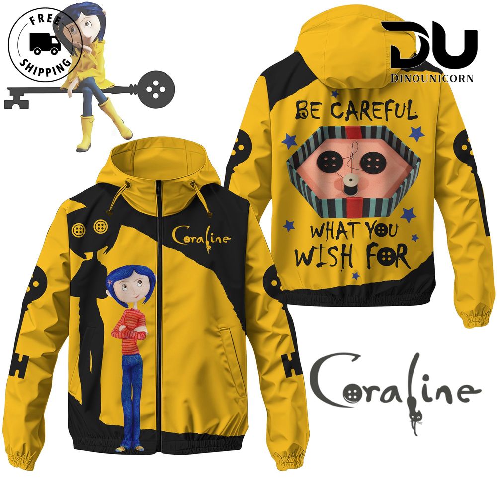 Coraline Be Careful What You Wish For Limited Edition Windbreaker Jacket 1