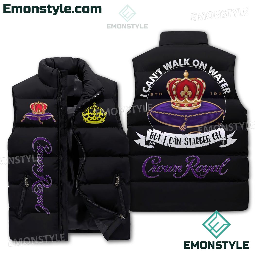 Crown Royal I Cant Walk On Water Puffer Vest