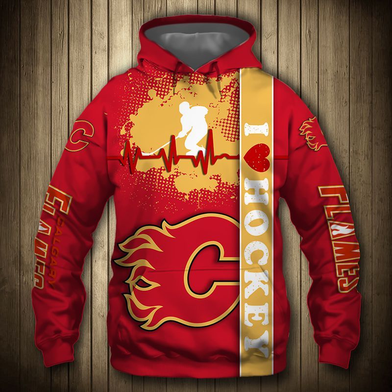 Custom All Over Print Hoodie For Calgary Flames Nhl Fans 0