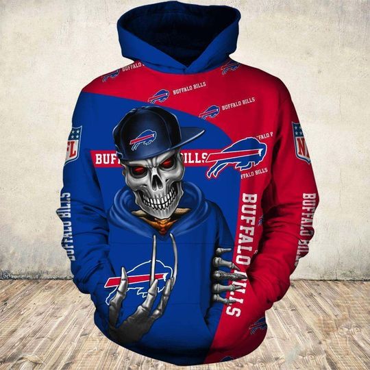 Custom Buffalo Bills Hoodie With 3D Zip Hoodie And Cute Death Gift For Fans 0