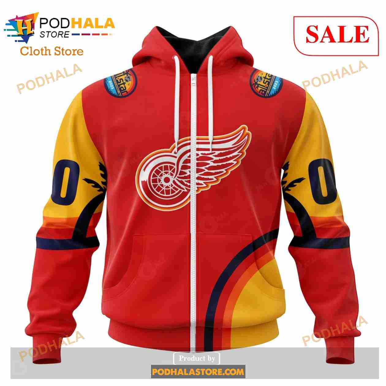 Custom Detroit Red Wings All Star Sunset Sweatshirt Nhl Hoodie 3d 2