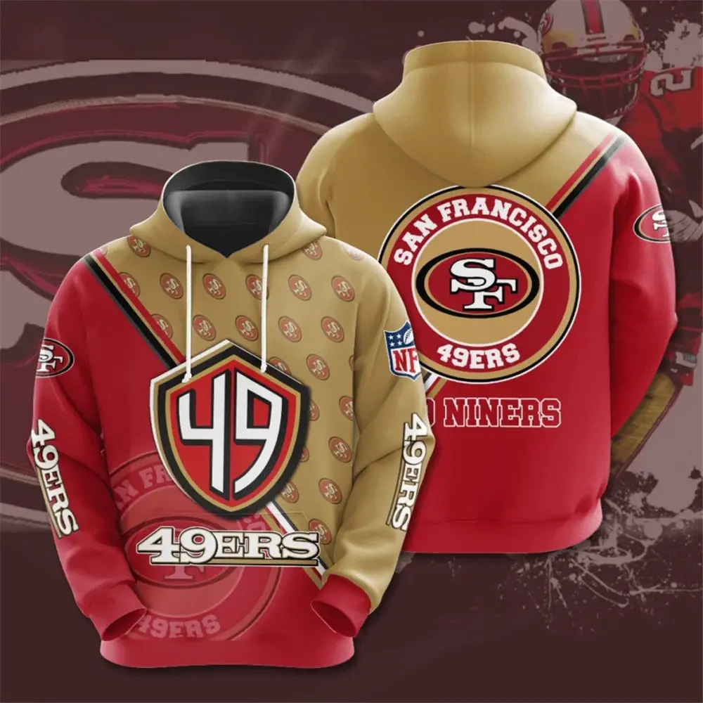 Custom San Francisco 49Ers All Over Print Hoodie Seal Motifs Gifts For Fans 0