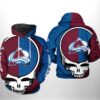 Customizable All Over Print Hoodie Personalized Zip Up Hoodie For Colorado Avalanche Fans 0