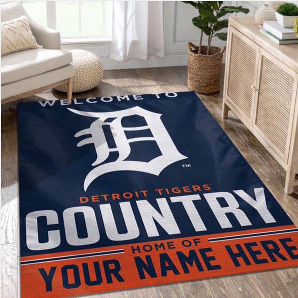 Customized MLB Detroit Tigers Area Rugs Living Room Rug 1 alkx7g