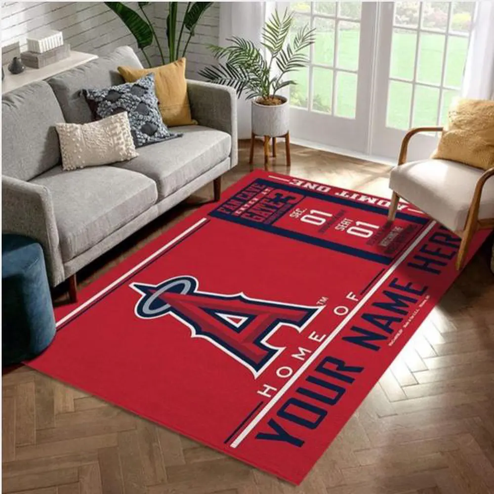 Customized MLB Los Angeles Angels Area Rug Wincraft Team Logos Kitchen Christmas Gift Us Decor 1 n7yite