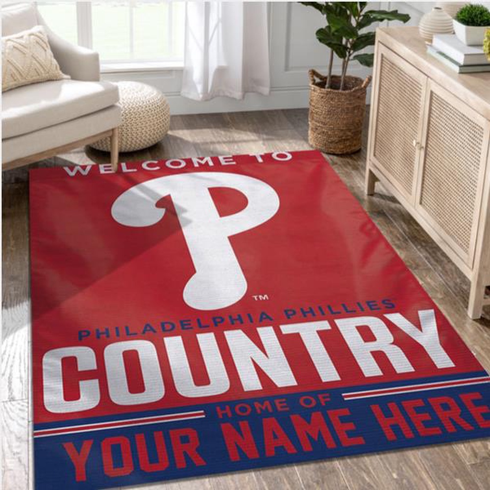 Customized MLB Philadelphia Phillies Area Rug Team Logos Living Room Rug 1 b10n5d