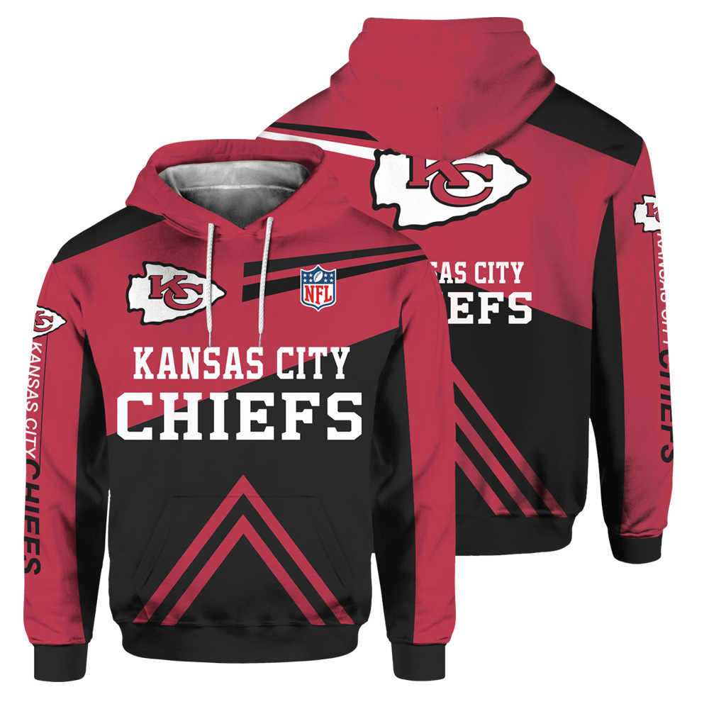 Cute All Over Print Kansas City Chiefs Long Sleeve Zip Hoodie For Fans 0